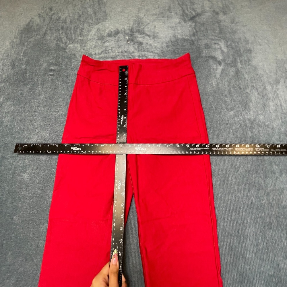 Tribal Ankle Pants Womens 6 Red Flat Front Tapered Leg Elastic Waist Mid Rise - Picture 8 of 15